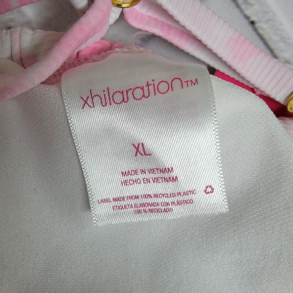 Xhilaration Junior's Ribbed Apron Front Bralette Bikini Pink Size XL (12-14) - Picture 5 of 7